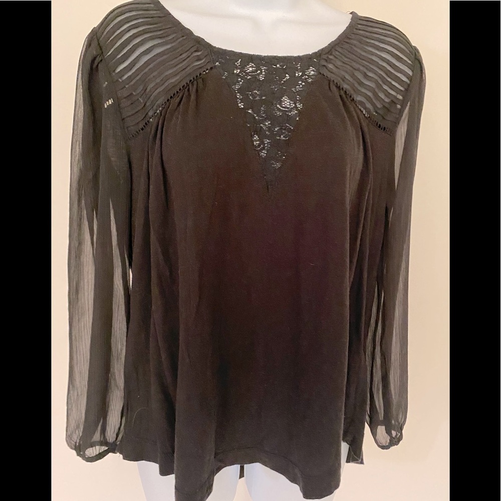 NEW, Lucky Brand Black With See-Through Sleeves